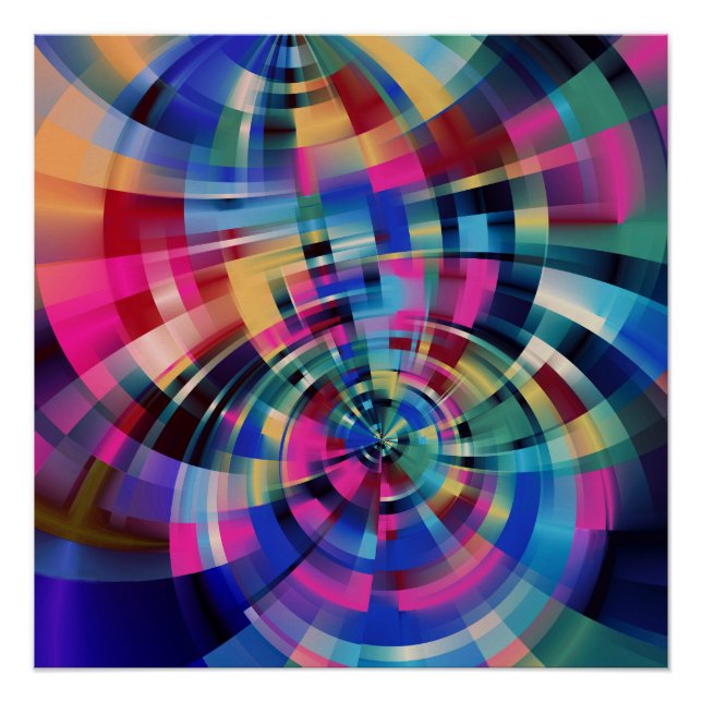 Geometrische Farben Wirbel Poster (Vorderseite)