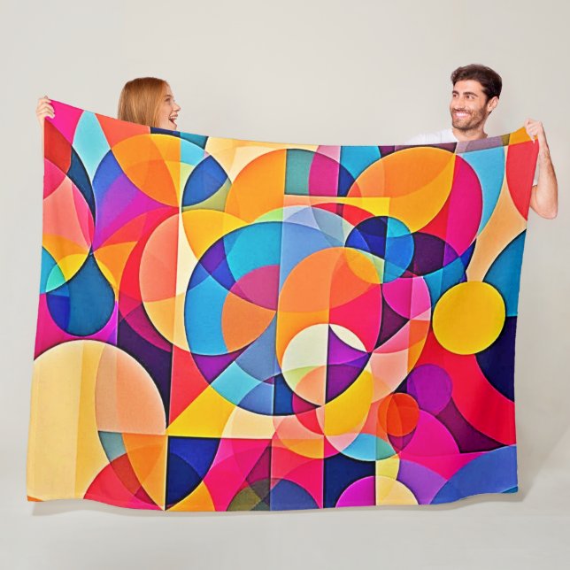 Geometrische Farbenbewegung Fleecedecke (Beispiel)