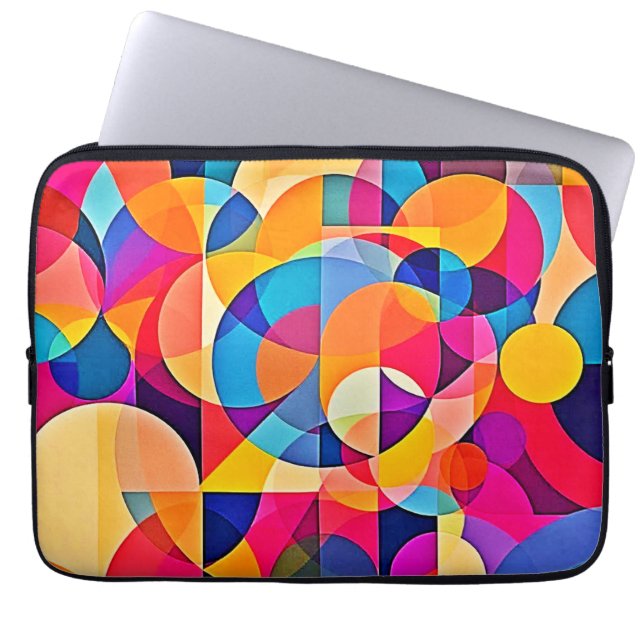 Geometrische Farbenbewegung Laptopschutzhülle (Vorderseite)