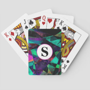 Geometrische, farbenfrohe, abstrakte Kunst mit Mon Spielkarten