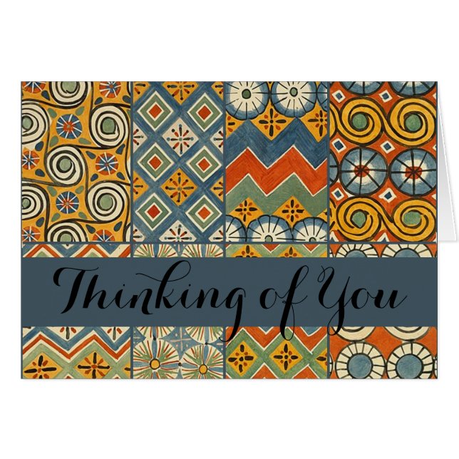 Geometrische farbenfrohe antike ägyptische Grafik (Vorderseite (Horizontal))