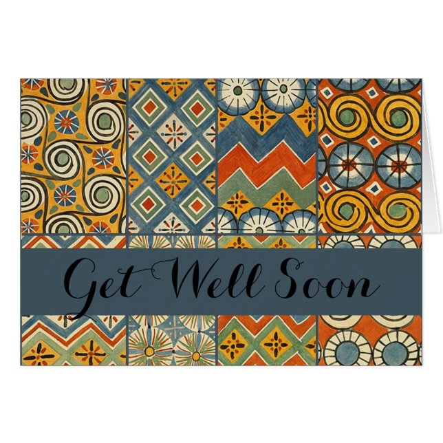 Geometrische farbenfrohe antike ägyptische Grafik (Vorderseite (Horizontal))