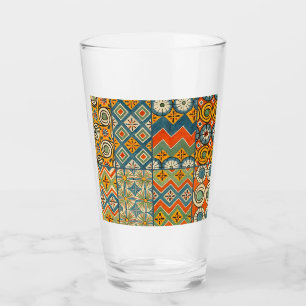 Geometrische farbenfrohe antike ägyptische Grafik Glas
