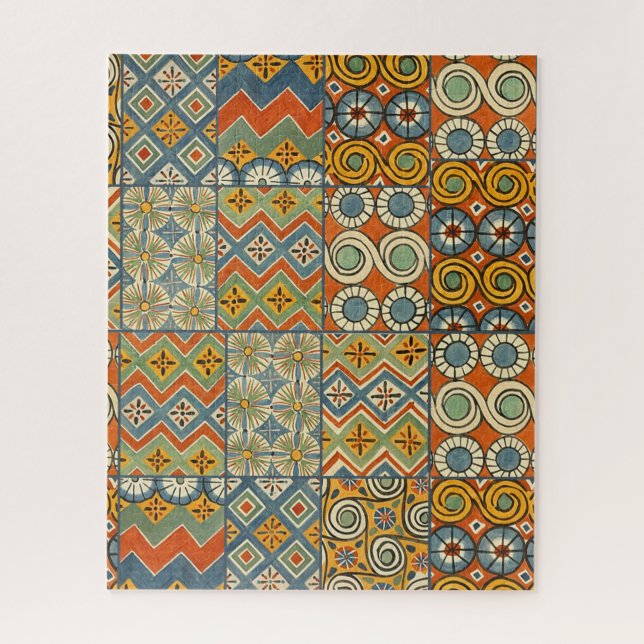 Geometrische farbenfrohe antike ägyptische Grafik Puzzle (Vertikal)