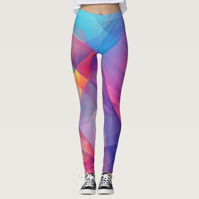 Geometrische farbige Leggings (Vorderseite)