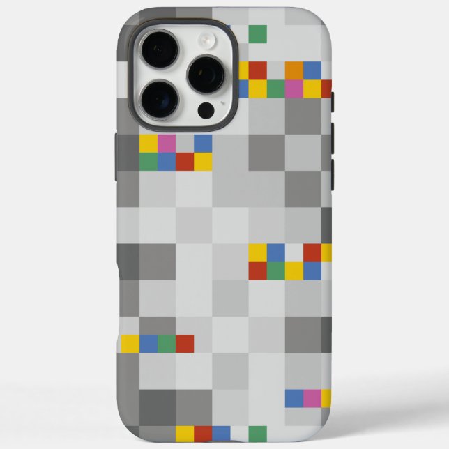 Geometrische Farbquadrate für moderne Kunst Grau-M Case-Mate iPhone Hülle (Rückseite)