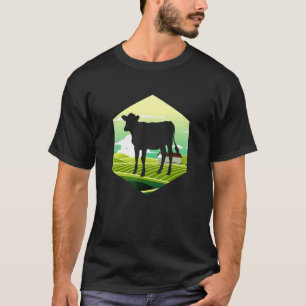 Geometrische Farm-Rinder-Silhouette für Bauern und T-Shirt