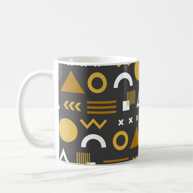 Geometrische Figuren nahtlos Muster-Design. Vintag Kaffeetasse (Links)