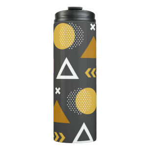 Geometrische Figuren nahtlos Muster-Design. Vintag Thermosbecher