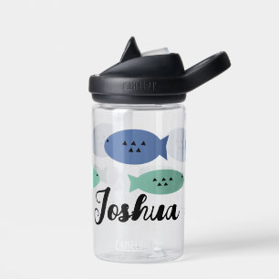 Geometrische Fisch-Kinder-Name-Wasserflasche Trinkflasche