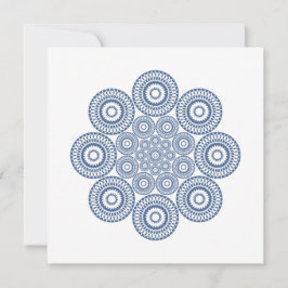 Geometrische florale Karte in blau
