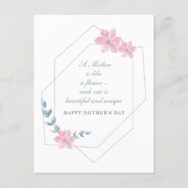 Geometrische florale Muttertagskarte Feiertagspostkarte