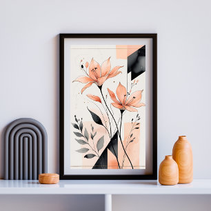 Geometrische Florale Stille Poster