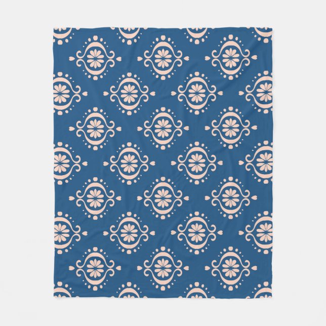 Geometrische Folklore Damaskus-Ornament der Ikat Fleecedecke (Vorderseite)
