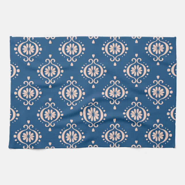 Geometrische Folklore Damaskus-Ornament der Ikat Geschirrtuch (Horizontal)