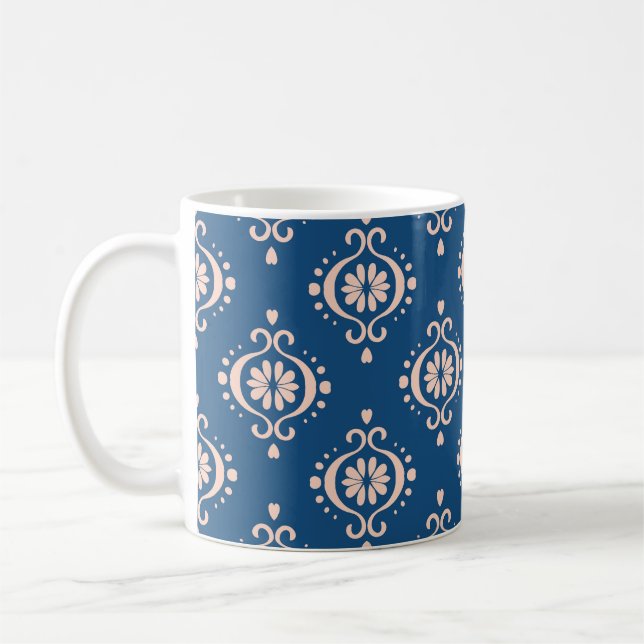 Geometrische Folklore Damaskus-Ornament der Ikat Kaffeetasse (Links)