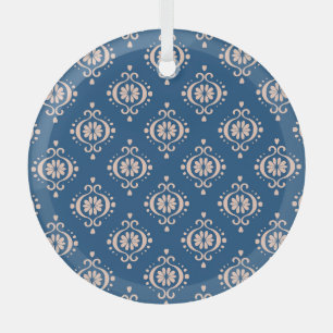 Geometrische Folklore Damaskus-Ornament der Ikat Ornament Aus Glas
