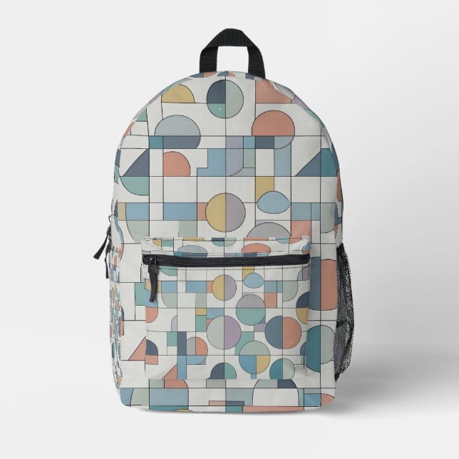 Geometrische Form Bedruckter Rucksack (Vorderseite)