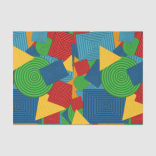 Geometrische Form-Collage (helle Farben) Seidenpapier