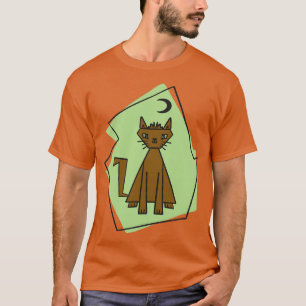 Geometrische Form geschnittene Katze mit schwarzem T-Shirt