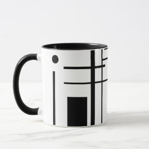 Geometrische Form-Kaffee-Schwarzweiss-Tasse Tasse