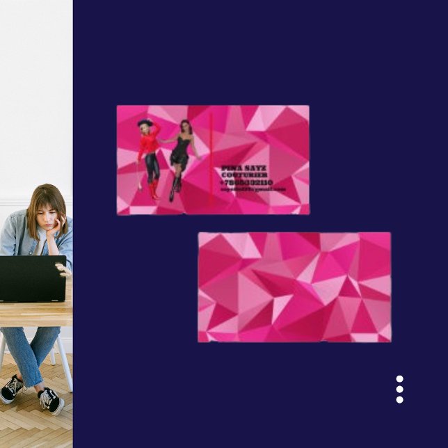 Geometrische Form Moderner rosa Couturier Visitenkarte (Von Creator hochgeladen)