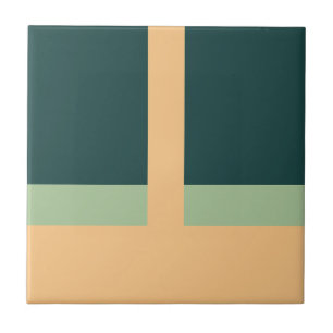 Geometrische Formen Abstrakt Art Green Apricot Far Fliese