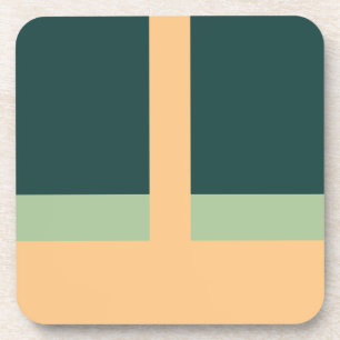 Geometrische Formen Abstrakt Art Green Apricot Far Getränkeuntersetzer