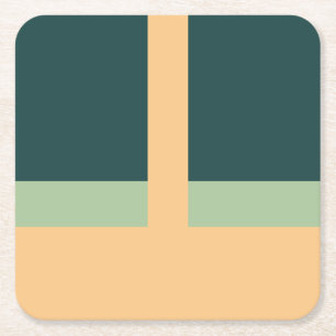 Geometrische Formen Abstrakt Art Green Apricot Far Rechteckiger Pappuntersetzer