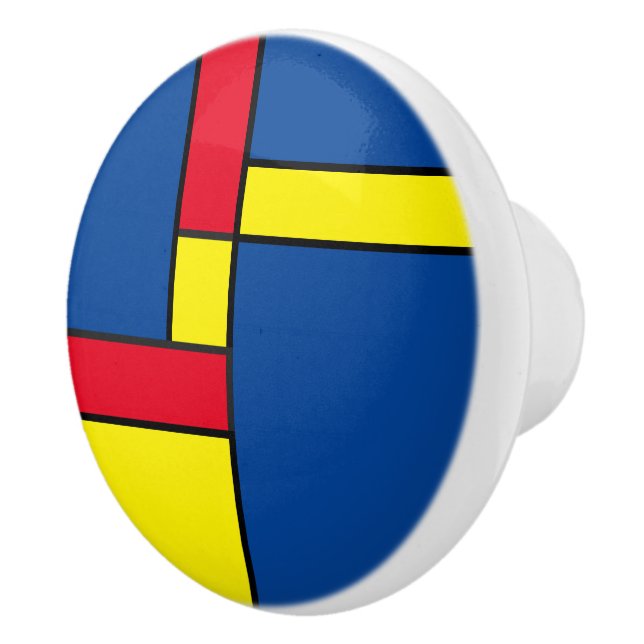 Geometrische Formen Abstrakt modernes Kunstmuster Keramikknauf (Rechts)