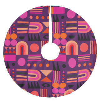 Geometrische Formen Abstrakt Nahtloses Muster. Polyester Weihnachtsbaumdecke