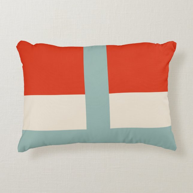 Geometrische Formen Abstrakt Red Grau Dekokissen (Vorderseite)