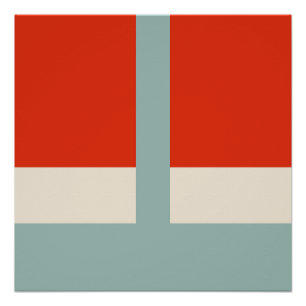 Geometrische Formen Abstrakt Red Grau Poster