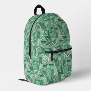 Geometrische Formen abstraktes grünes Muster Bedruckter Rucksack