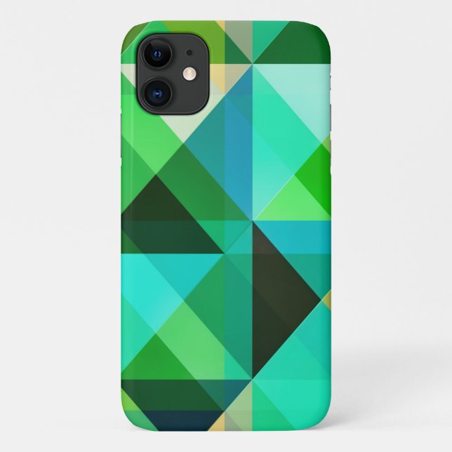 Geometrische Formen Aqua Blue und Green Case (Rückseite)
