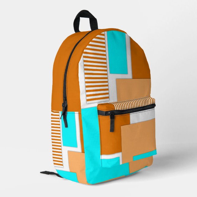 Geometrische Formen aus Papier Bedruckter Rucksack (Rückseitige Ecke links)