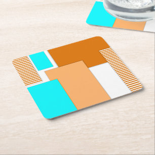 Geometrische Formen aus Papier Rechteckiger Pappuntersetzer