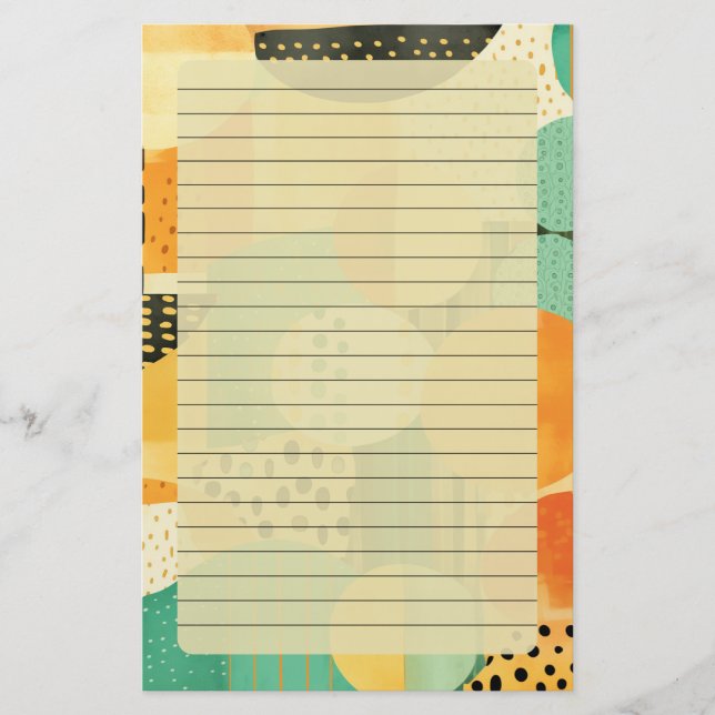 Geometrische Formen Briefpapier (Vorderseite)