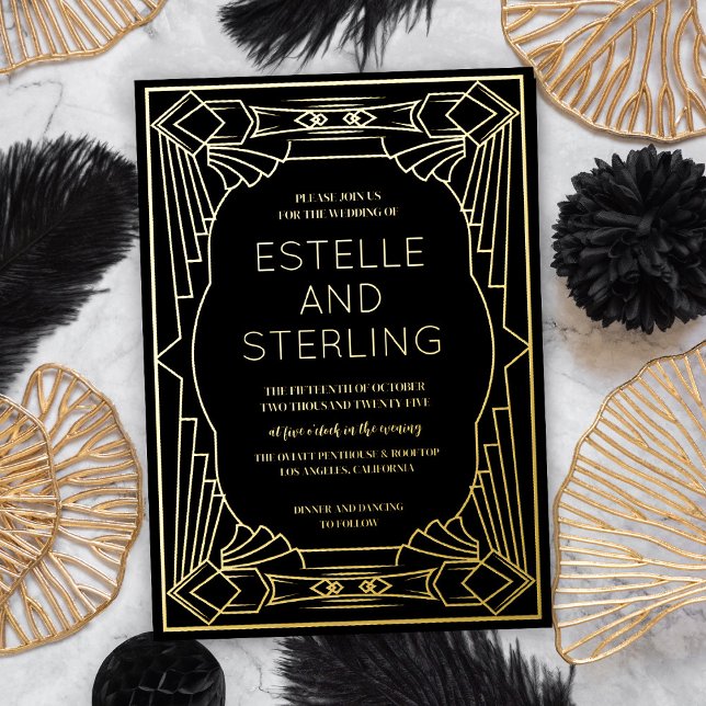 Geometrische Formen der Hochzeit von Fotos Folieneinladung (Von Creator hochgeladen)