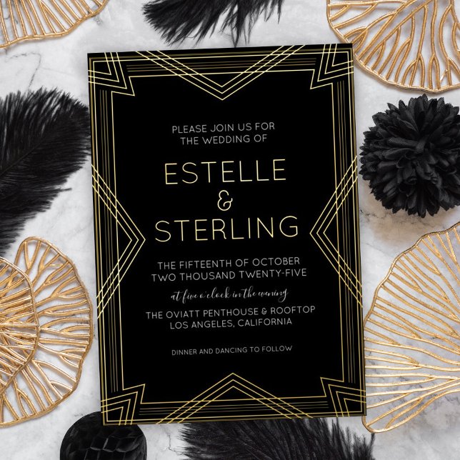 Geometrische Formen der Hochzeit von Fotos Folieneinladung (Von Creator hochgeladen)