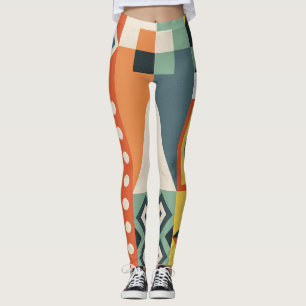 Geometrische Formen, einfacher flacher Hintergrund Leggings