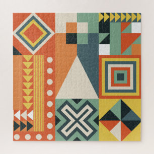 Geometrische Formen, einfacher flacher Hintergrund Puzzle