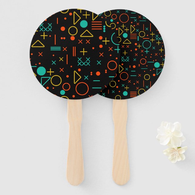 Geometrische Formen Fächer (Vorne und Hinten)