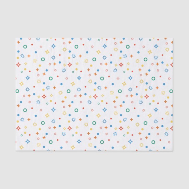 Geometrische Formen, farbenfrohe Konfetti Seidenpapier (Vorderseite)