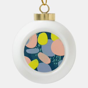 Geometrische Formen: Farbiger Stil für Memphis Keramik Kugel-Ornament