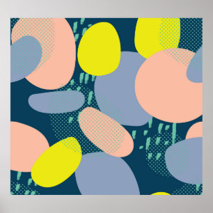 Geometrische Formen: Farbiger Stil für Memphis Poster