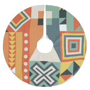 Geometrische Formen, flacher einfacher Hintergrund Polyester Weihnachtsbaumdecke