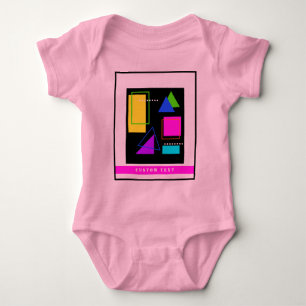 GEOMETRISCHE FORMEN GEMUSTERT NEON RETRO 80'S FASH BABY STRAMPLER