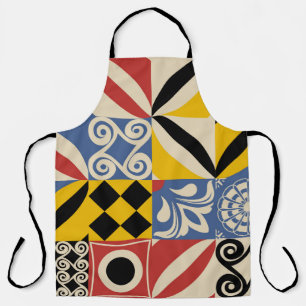 geometrische Formen im Retro: Azulejos-Fliesen. Schürze
