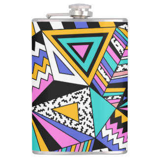 Geometrische Formen im Retro: farbenfroh Vintag. Flachmann